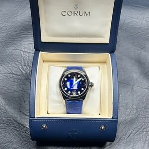 Corum Bubble Blue and Silver Watch